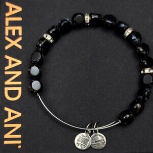 Alex and Ani Black Beaded Bracelet.  Like New.